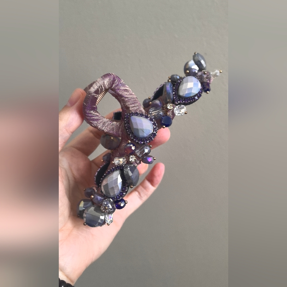 handmade Purple Beaded Headband